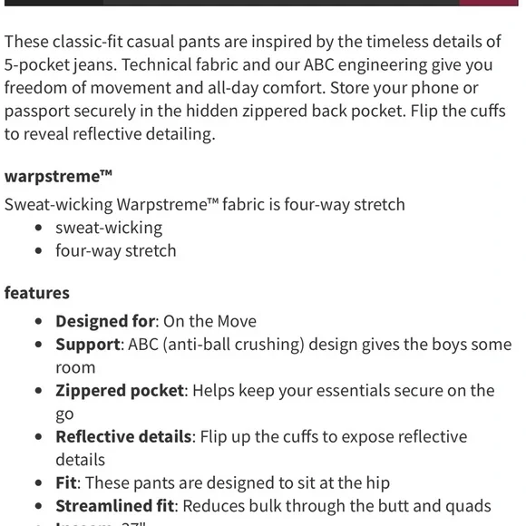 Lululemon Men’s ABC Pant Classic Warpstreme Iron Blue - Picture 8 of 8